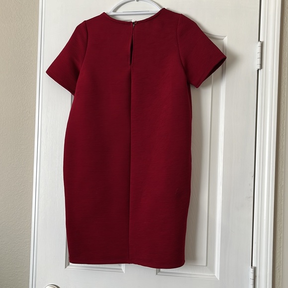 Red Ribbed Italian Dress - Picture 2 of 2